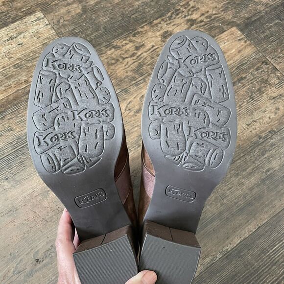 Korks Boots by Kork Ease Sz 10M Denoon Brown Suede Buckle Heeled Booties Ankle - Picture 9 of 11